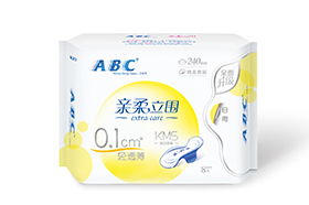 ABC亲柔立围日用轻透薄棉柔表层卫生巾8片（含KMS健康配方）