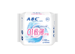 ABC棉柔表层卫生护垫（瞬吸云棉）152mm 20片